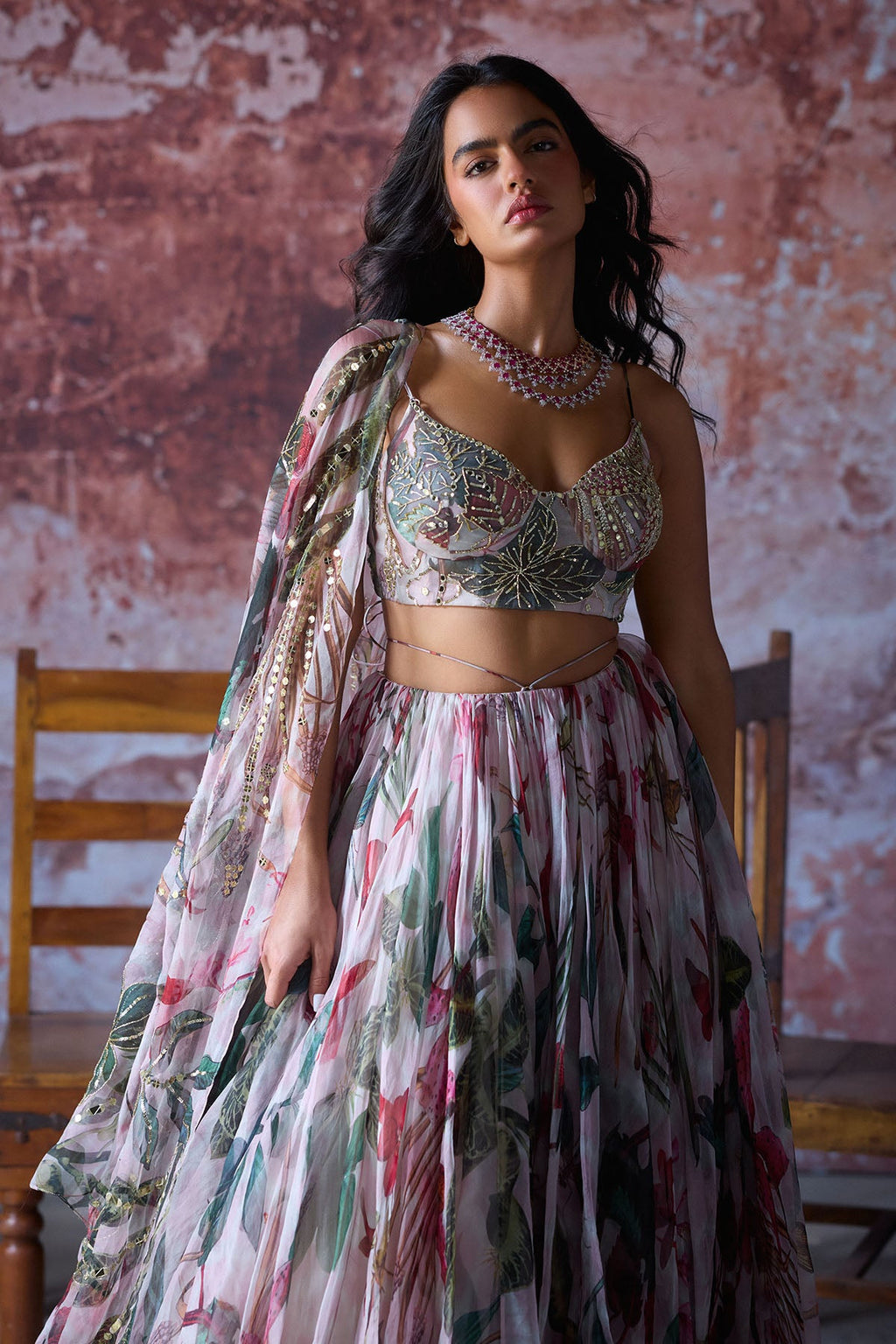 Myra Corset With Printed Skirt