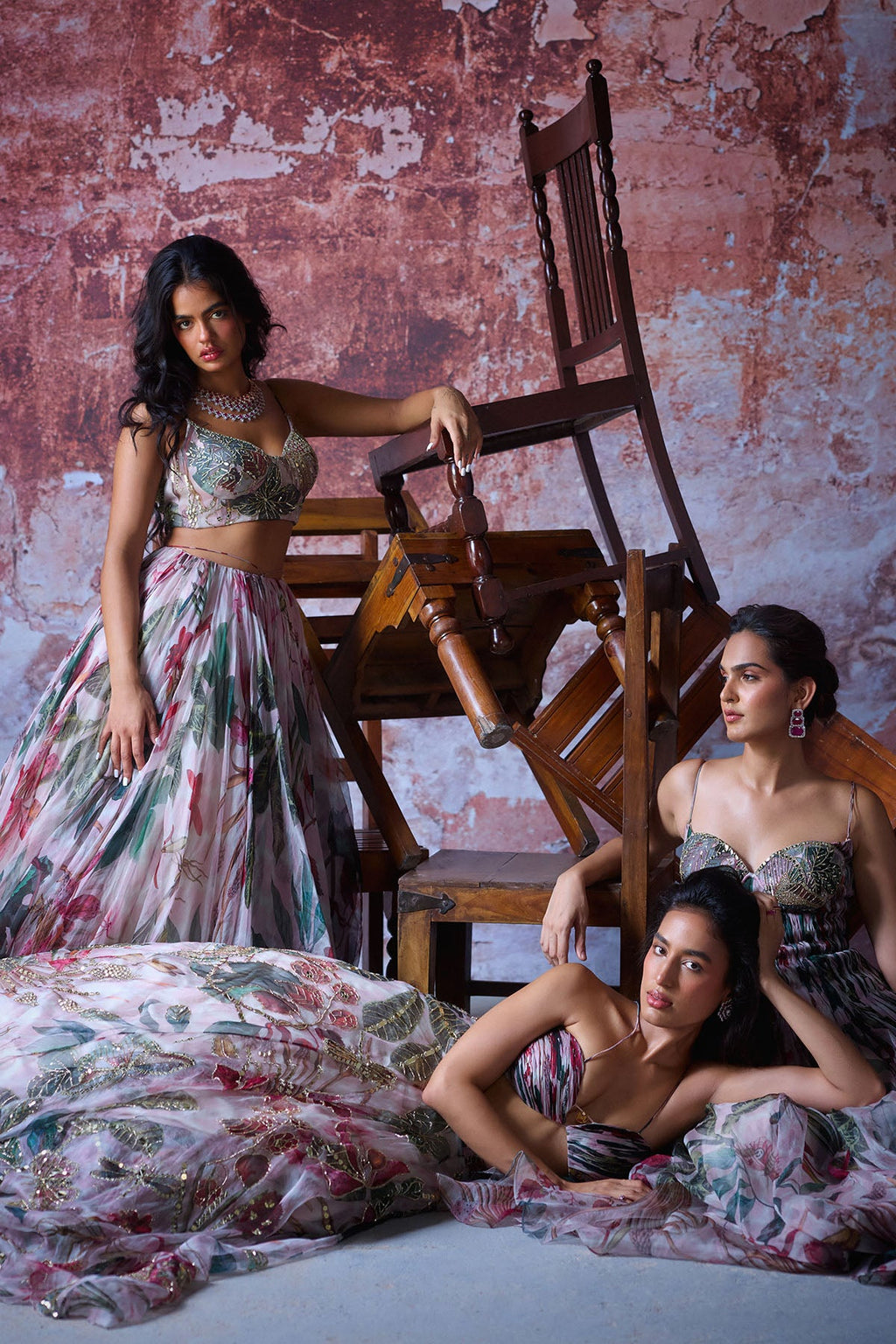 Myra Corset With Printed Skirt