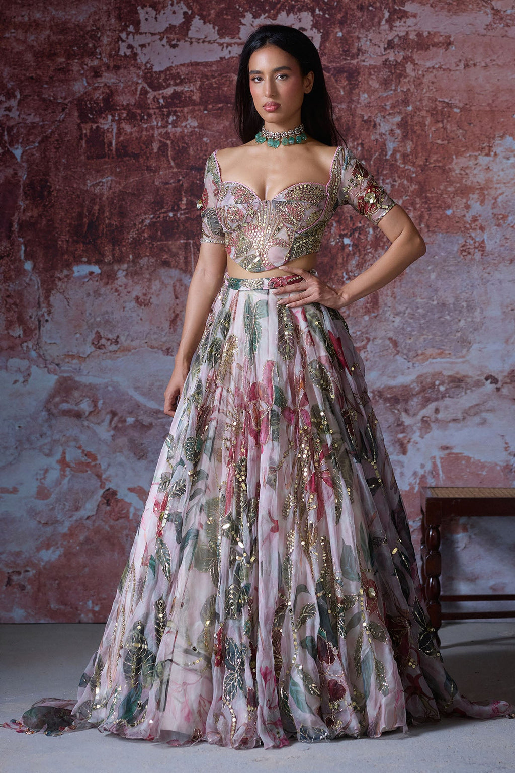 Rumi Hand Embroidered Lehenga