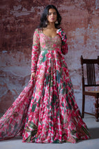Ramaya Tropical Print Anarkali Set