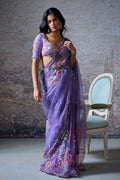 Janvi Pre-Draped Embroidered Saree With Chain Belt