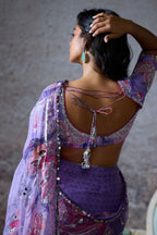 Janvi Pre-Draped Embroidered Saree With Chain Belt