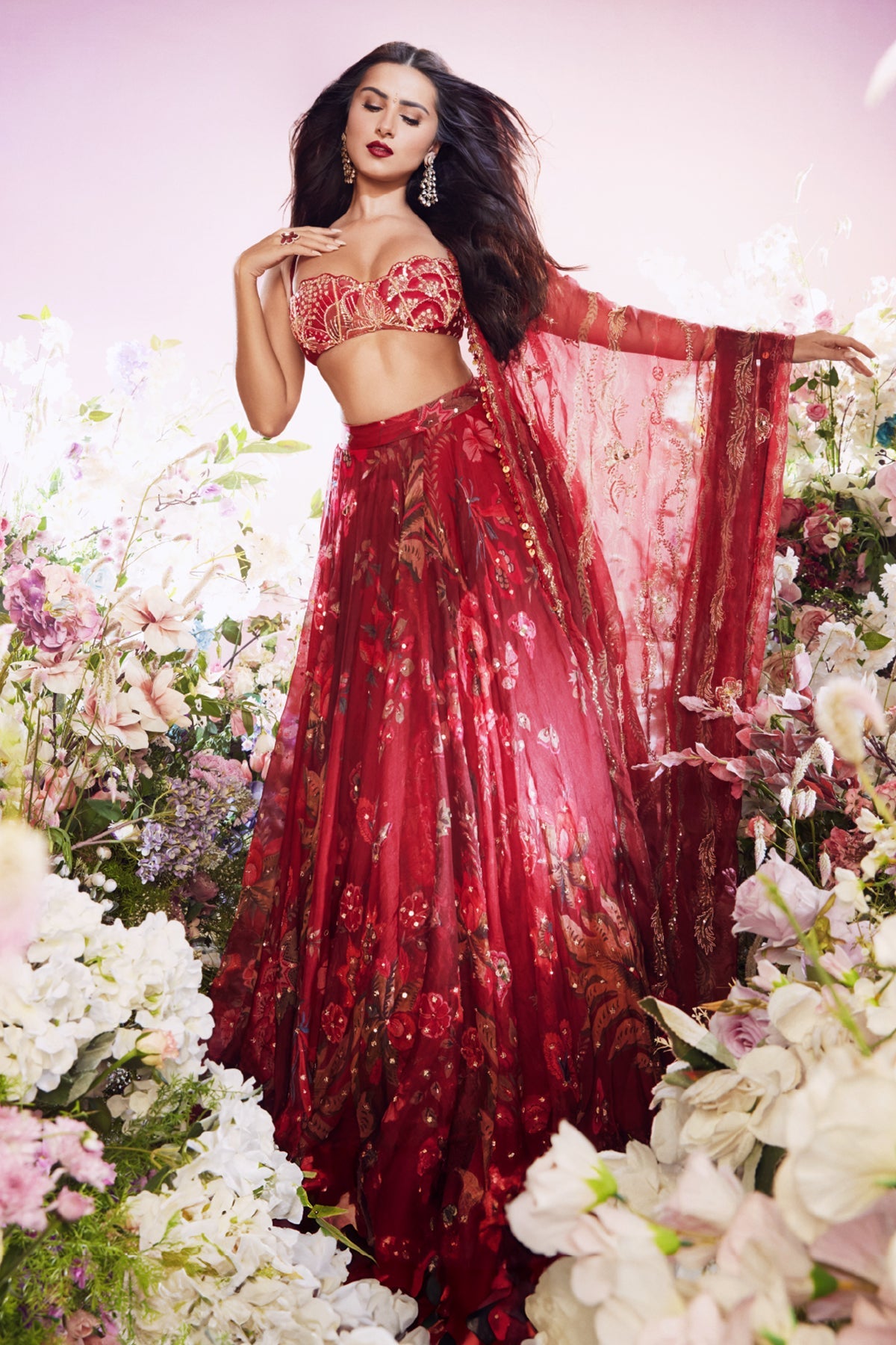 Tara Sutaria In Ara Bralette Lehenga Set