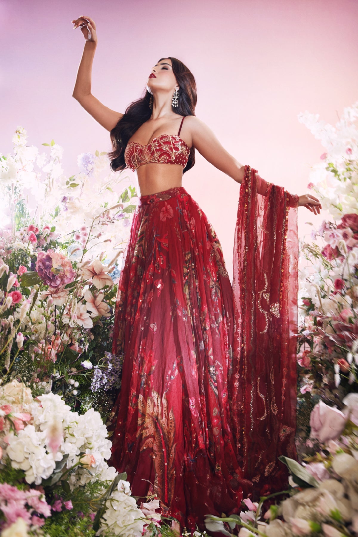 Tara Sutaria In Ara Bralette Lehenga Set