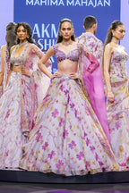 Layla Floral Lehenga Set With Heavy Hand Embroidered Blouse And Belt