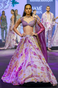 Layla Floral Lehenga Set With Heavy Hand Embroidered Blouse And Belt