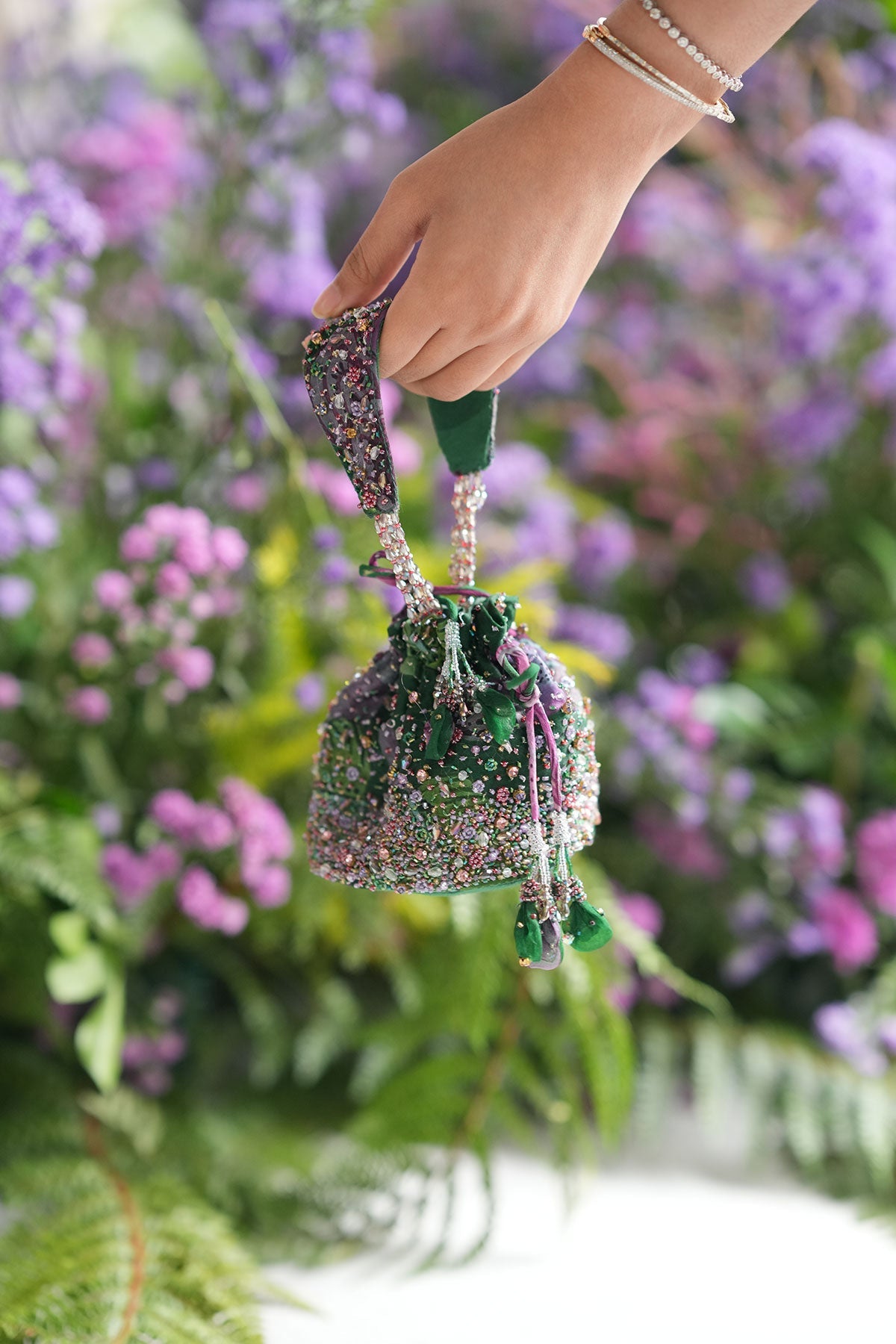 Forest Green Mini Potli Bag