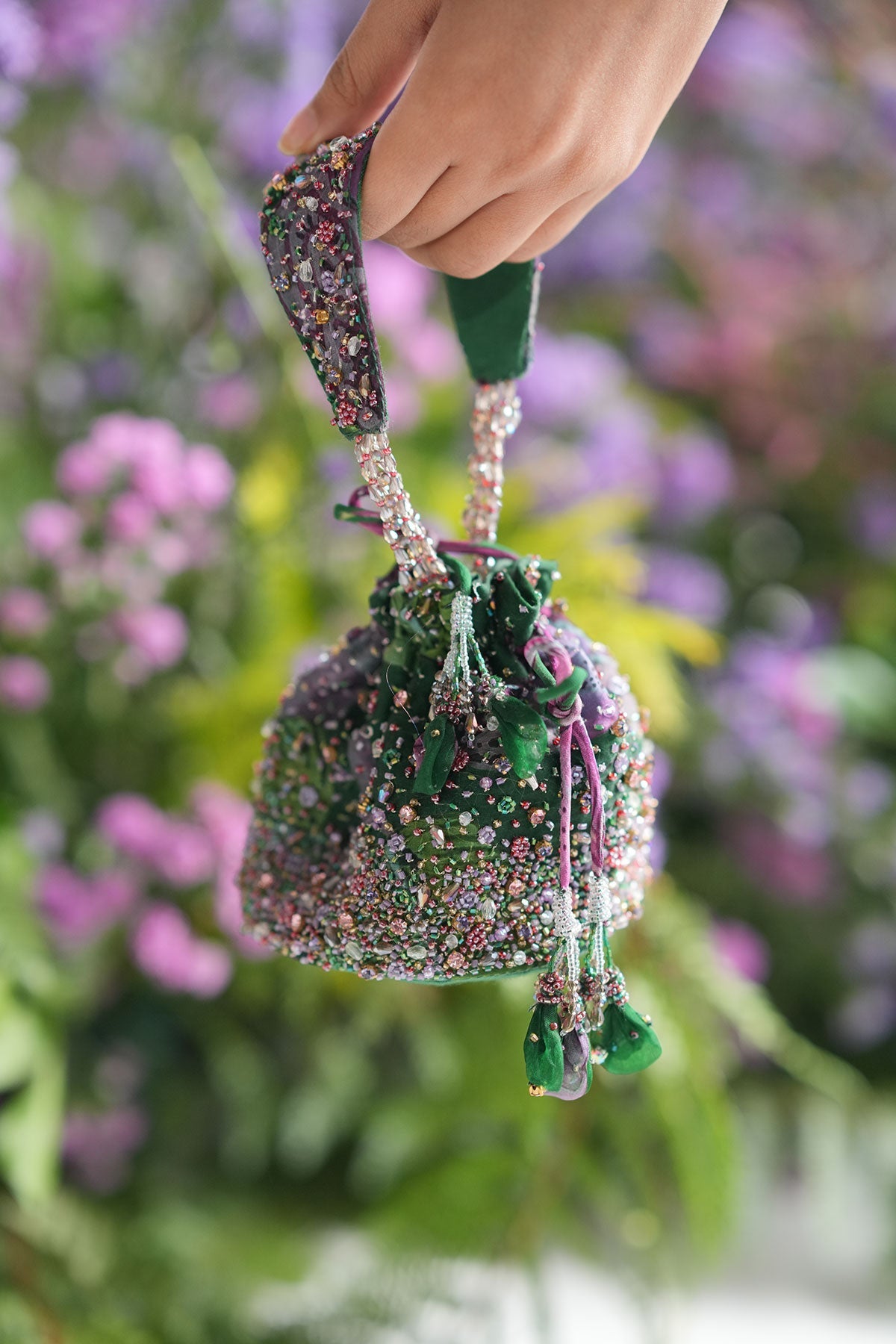 Forest Green Mini Potli Bag