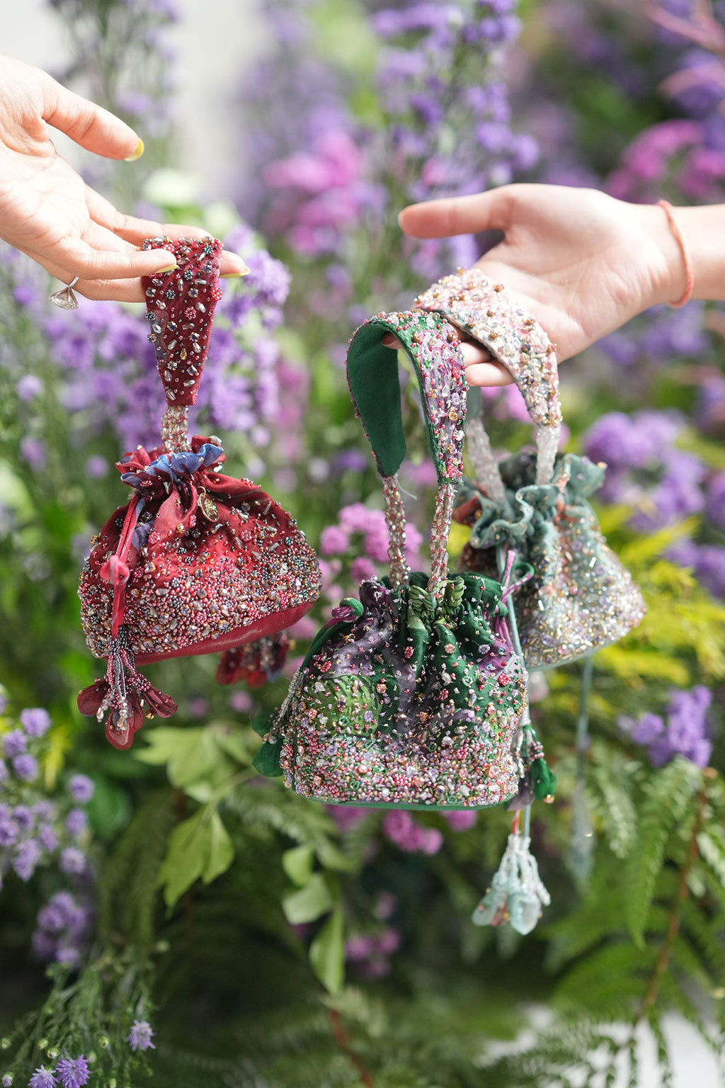 Forest Green Mini Potli Bag