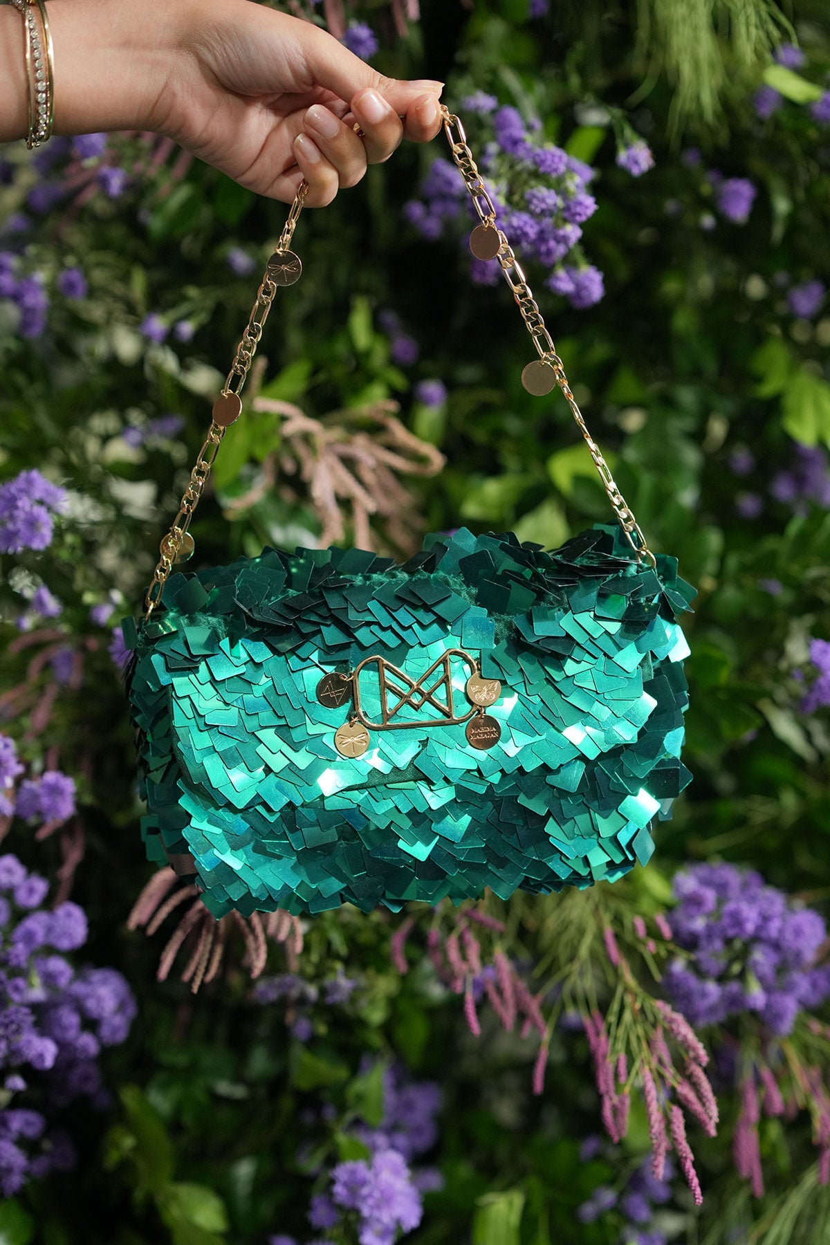 Scarlette Sequins Bag In Teal