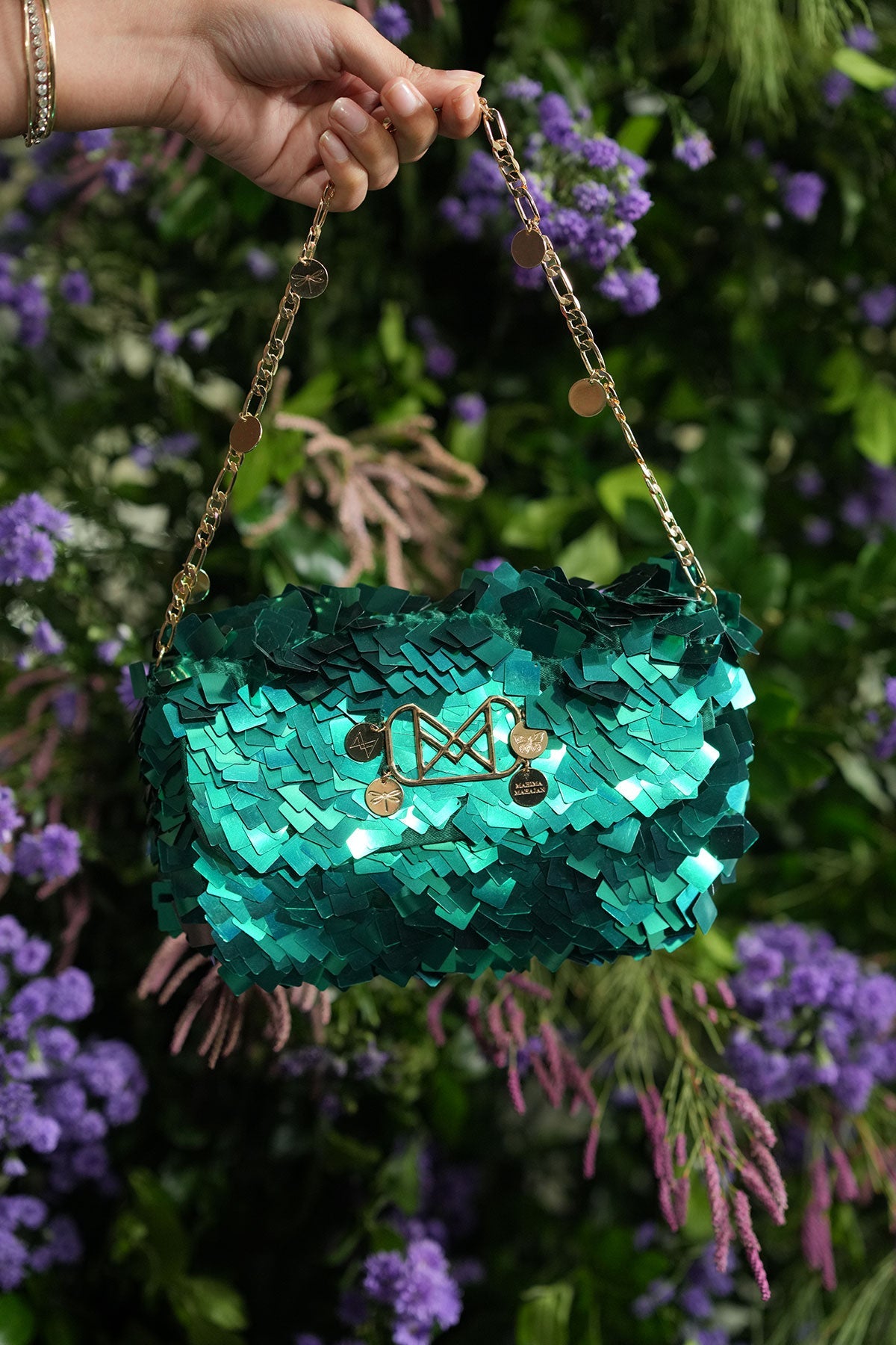 Scarlette Sequins Bag In Teal