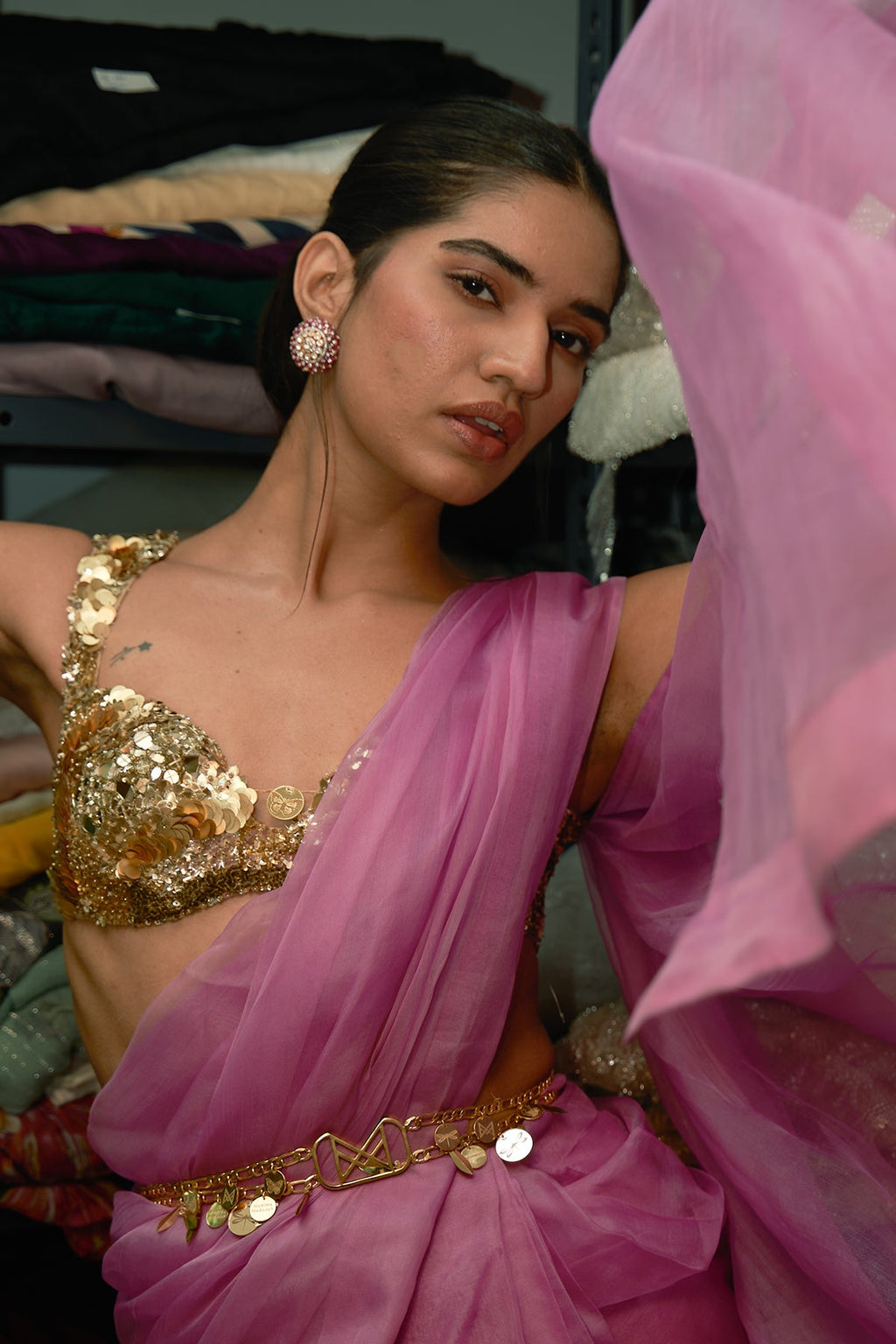 Akira Pre Draped Saree With Belt