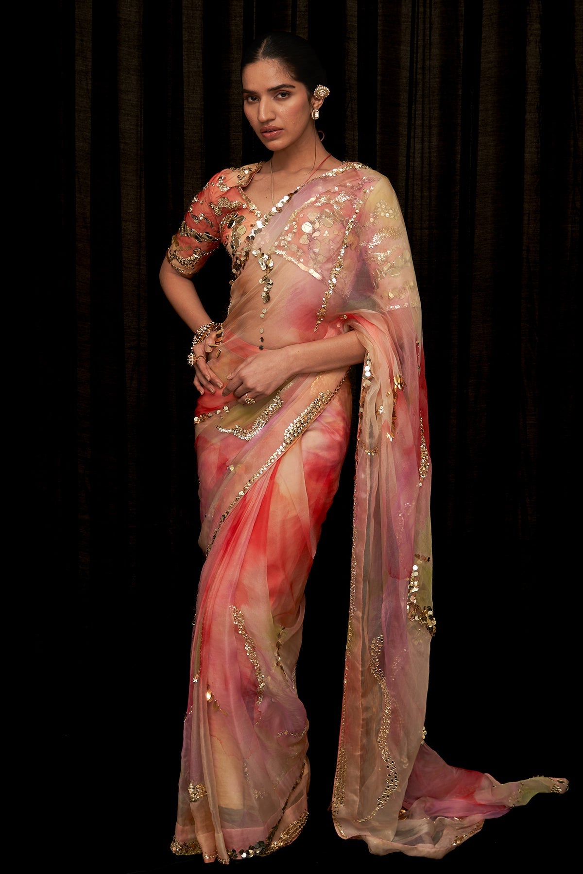 Kashmala Embroidered Pre Draped Saree