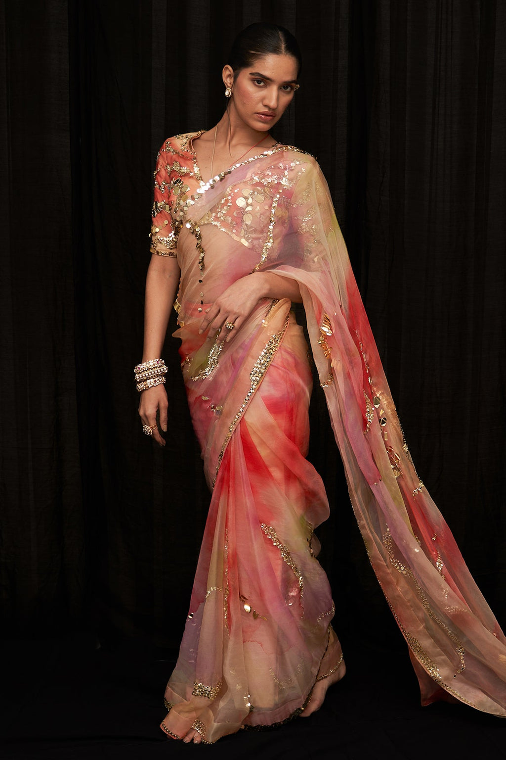Kashmala Embroidered Pre Draped Saree
