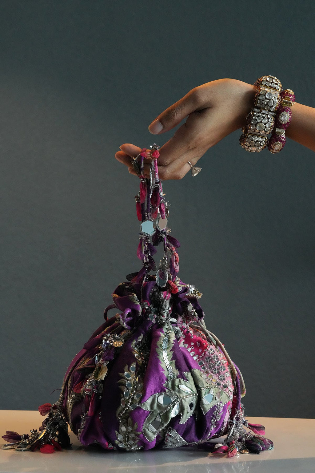 Grapevine Embroidered Potli