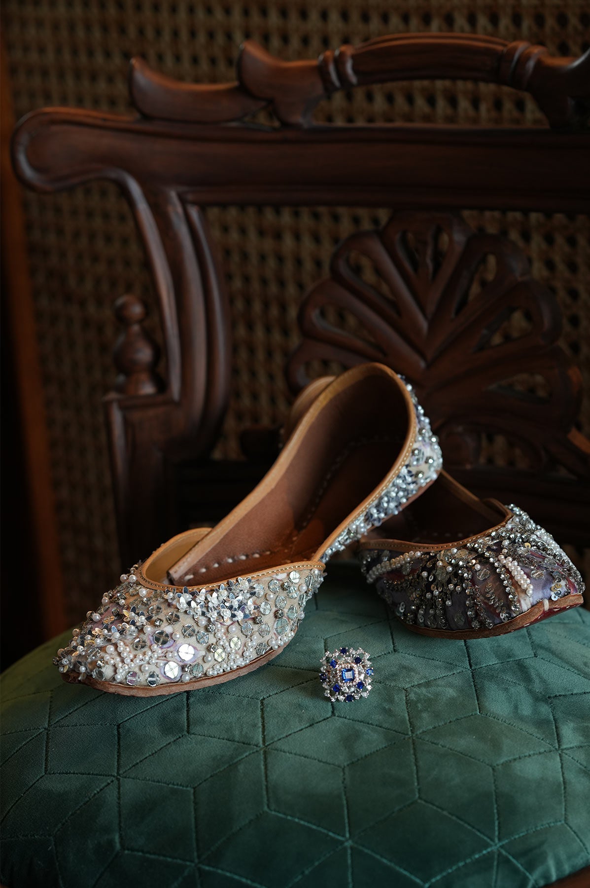 Aquamarine Embroidered Juttie