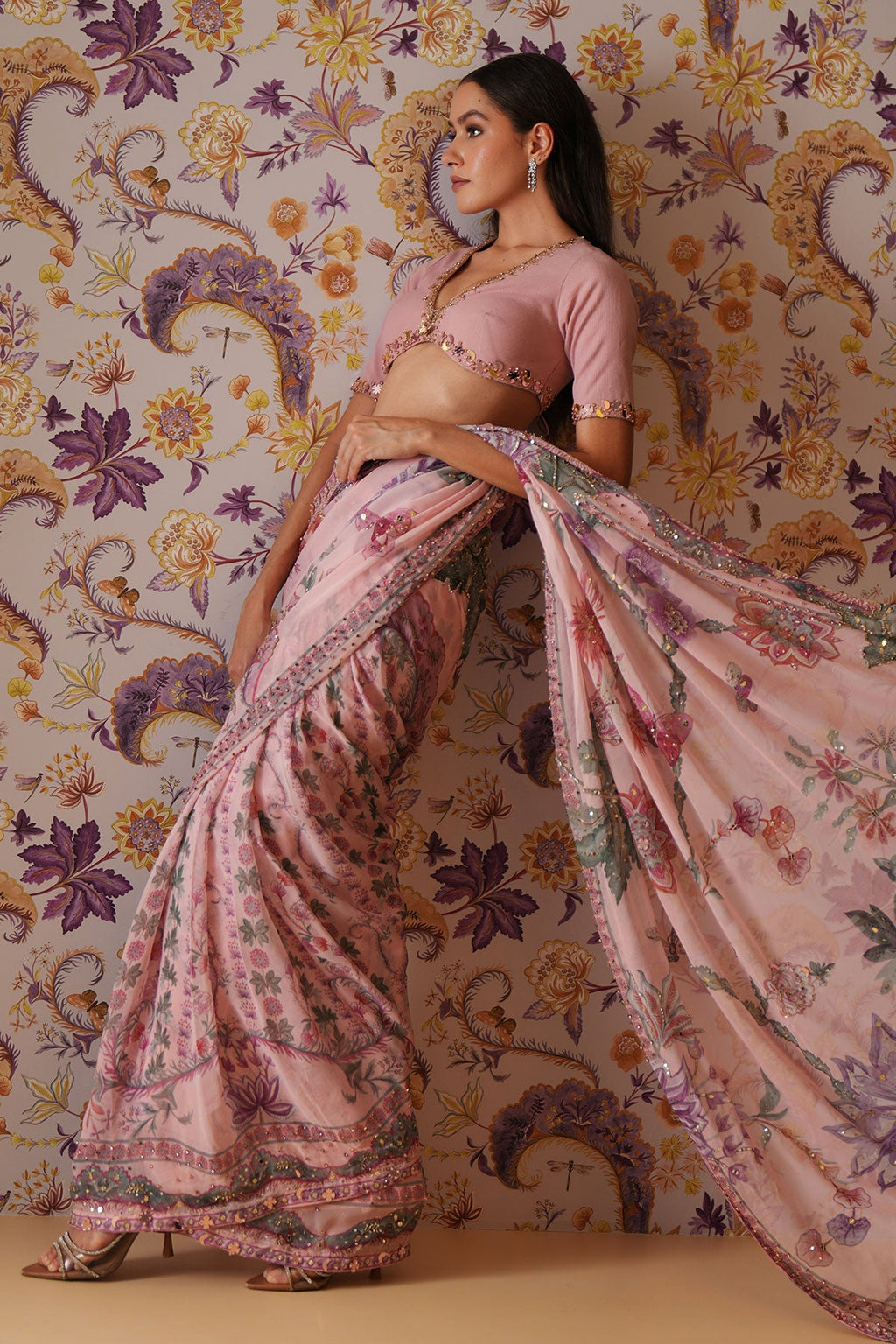 Sofia Embroidered Pre-Draped Saree