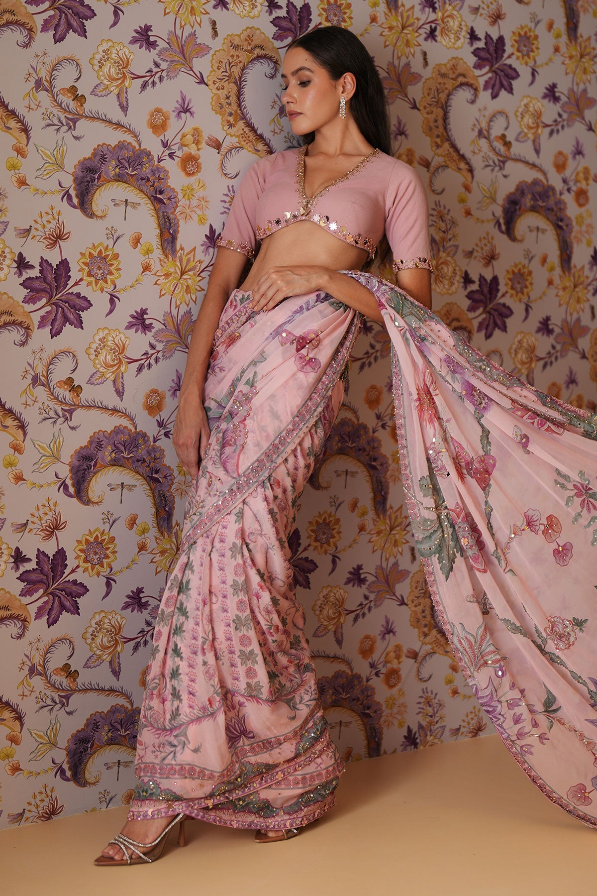 Sofia Embroidered Pre-Draped Saree