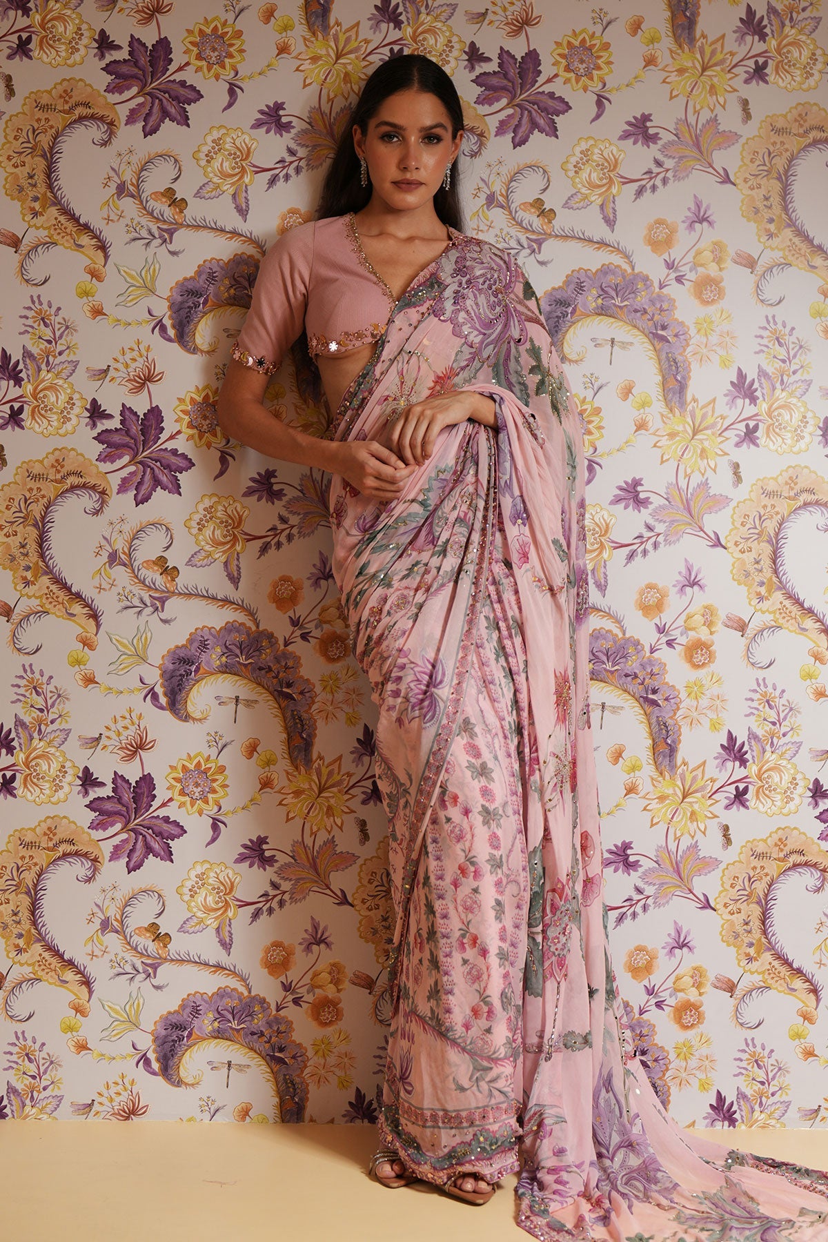 Sofia Embroidered Pre-Draped Saree