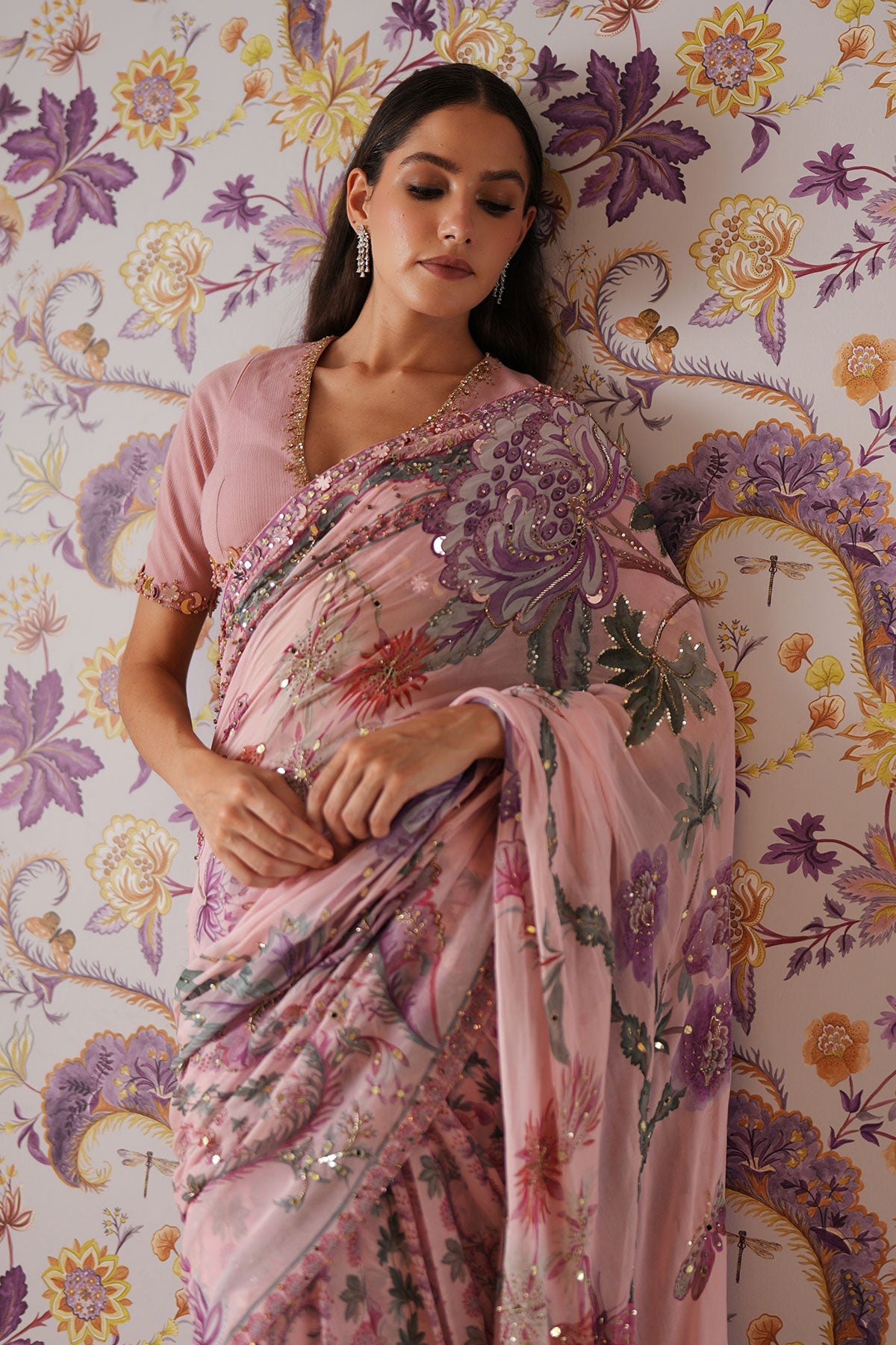 Sofia Embroidered Pre-Draped Saree