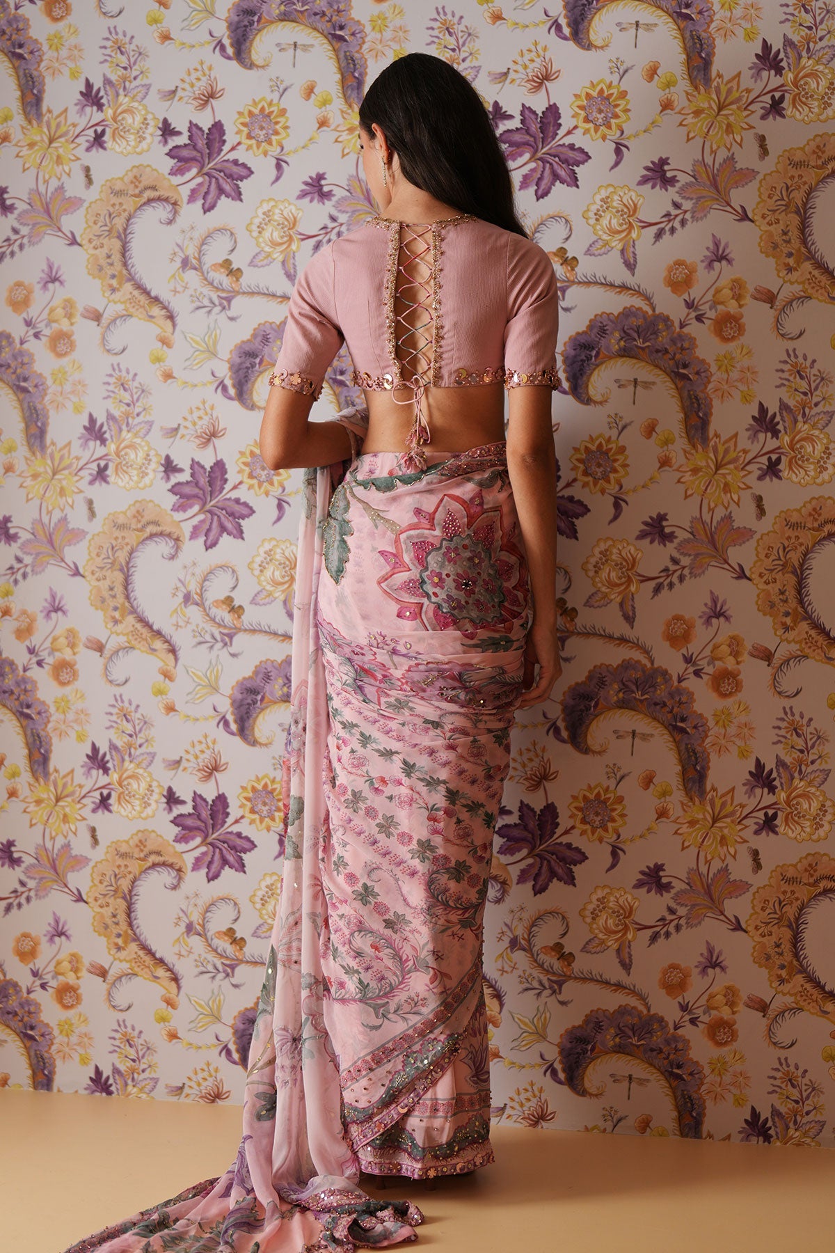 Sofia Embroidered Pre-Draped Saree