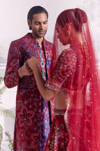 Ridaa Heavy Hand Embroidered Lehenga With Veil