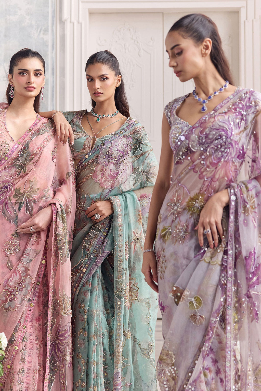 Itr Pre-Draped Saree With Halter Neck Blouse
