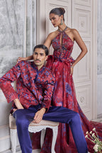Elsa Jewelled Neck Floral Lehenga