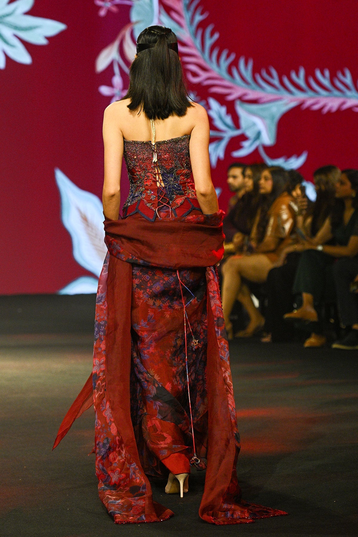 Mira Heavy Hand Embroidered Draped Skirt Set
