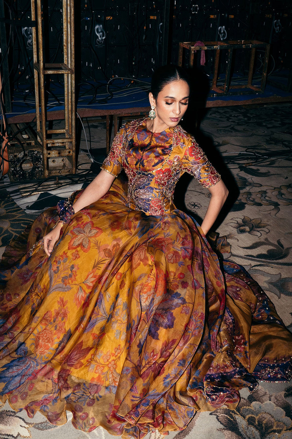 Liba Heavy Hand Embroidered Floral Lehenga