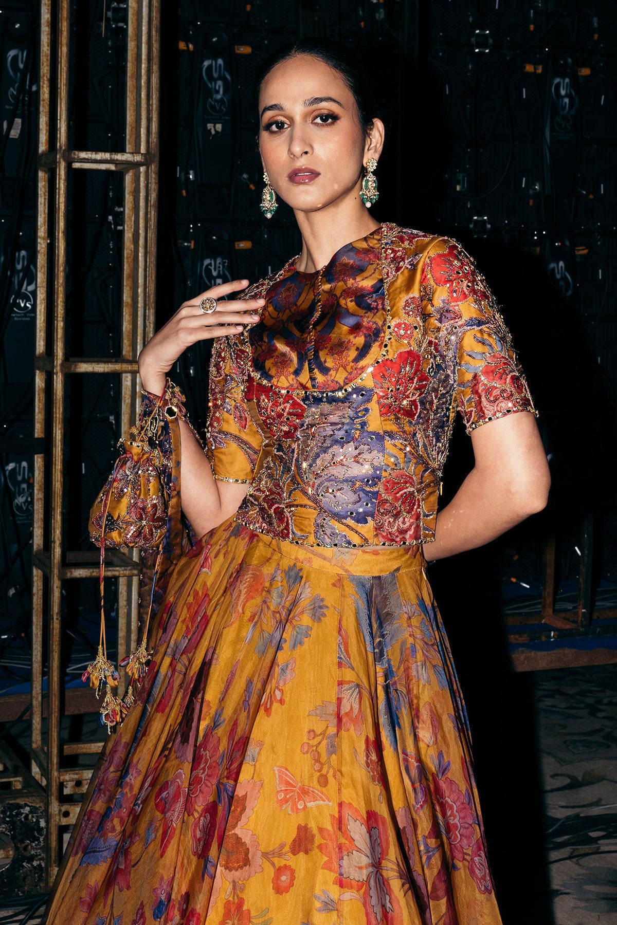 Liba Heavy Hand Embroidered Floral Lehenga