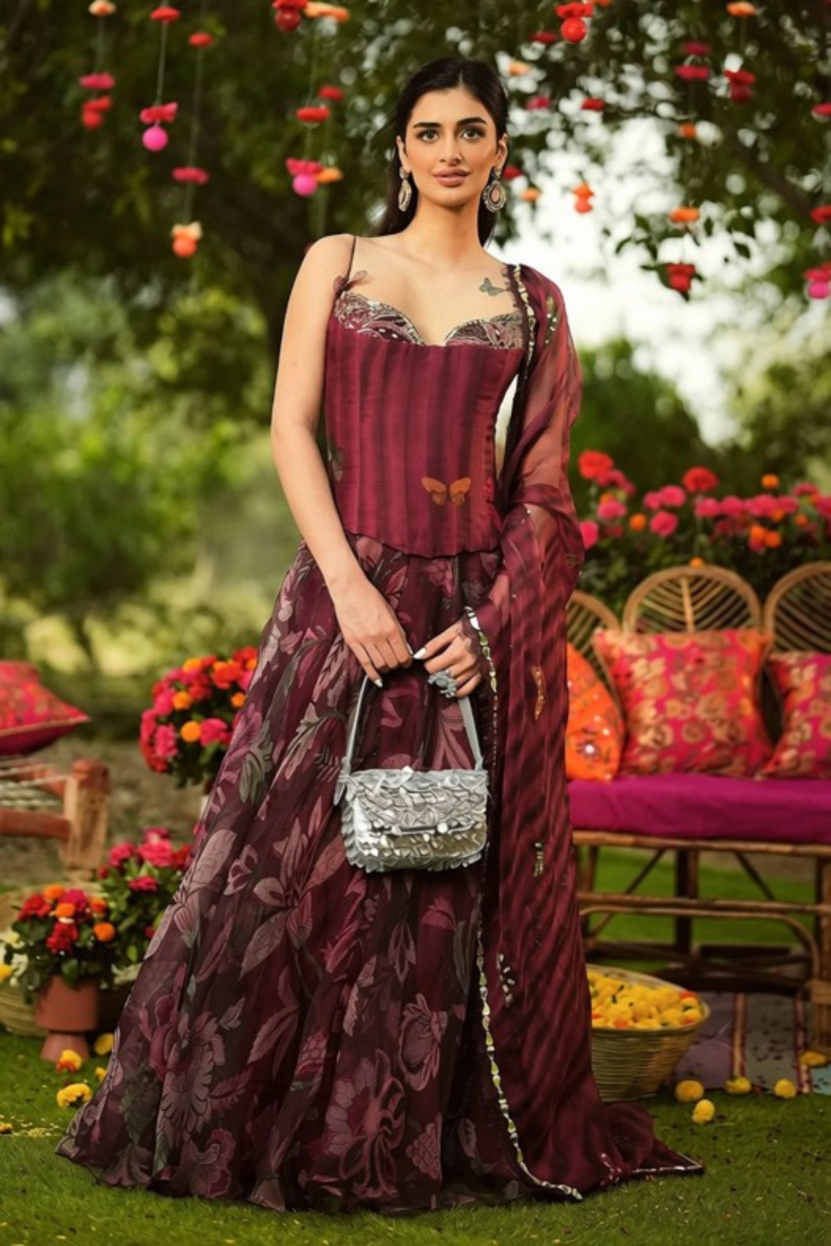 Scarlette Sequins Bag In Silver