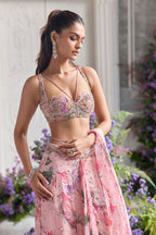 Amani Pre-Draped Hand Embroidered Lehenga Saree