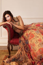 Diana Penty In Suha Hand Embroidered Multicoloured Print Lehenga Set