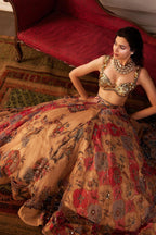 Diana Penty In Suha Hand Embroidered Multicoloured Print Lehenga Set