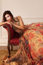 Diana Penty In Suha Hand Embroidered Multicoloured Print Lehenga Set