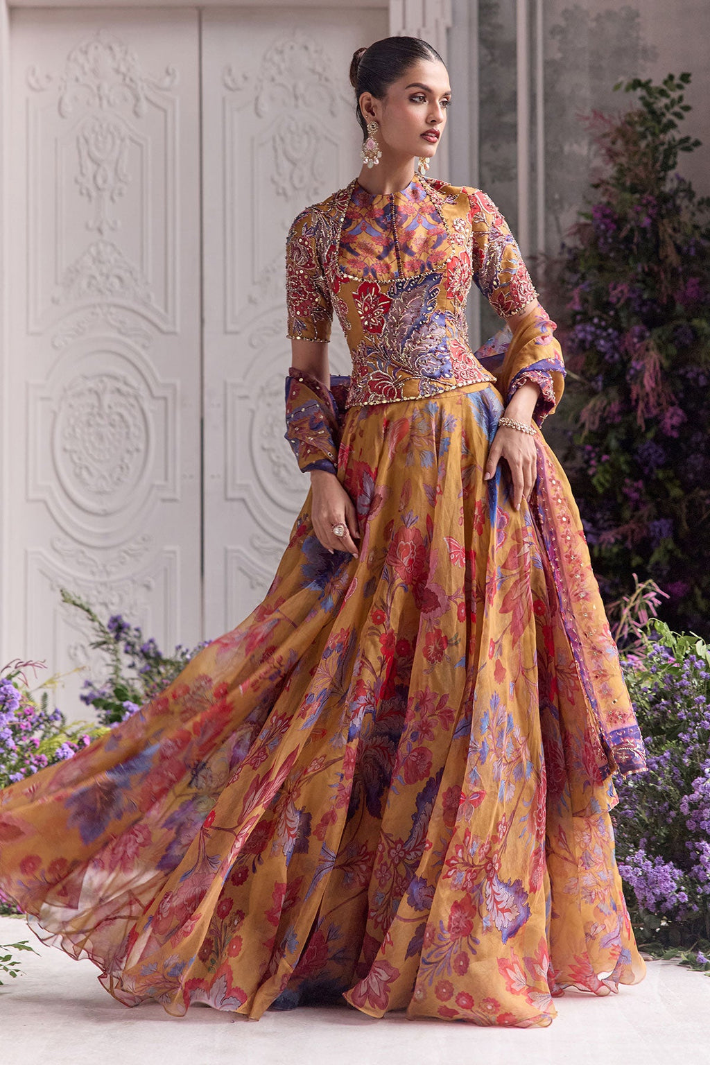 Liba Heavy Hand Embroidered Floral Lehenga