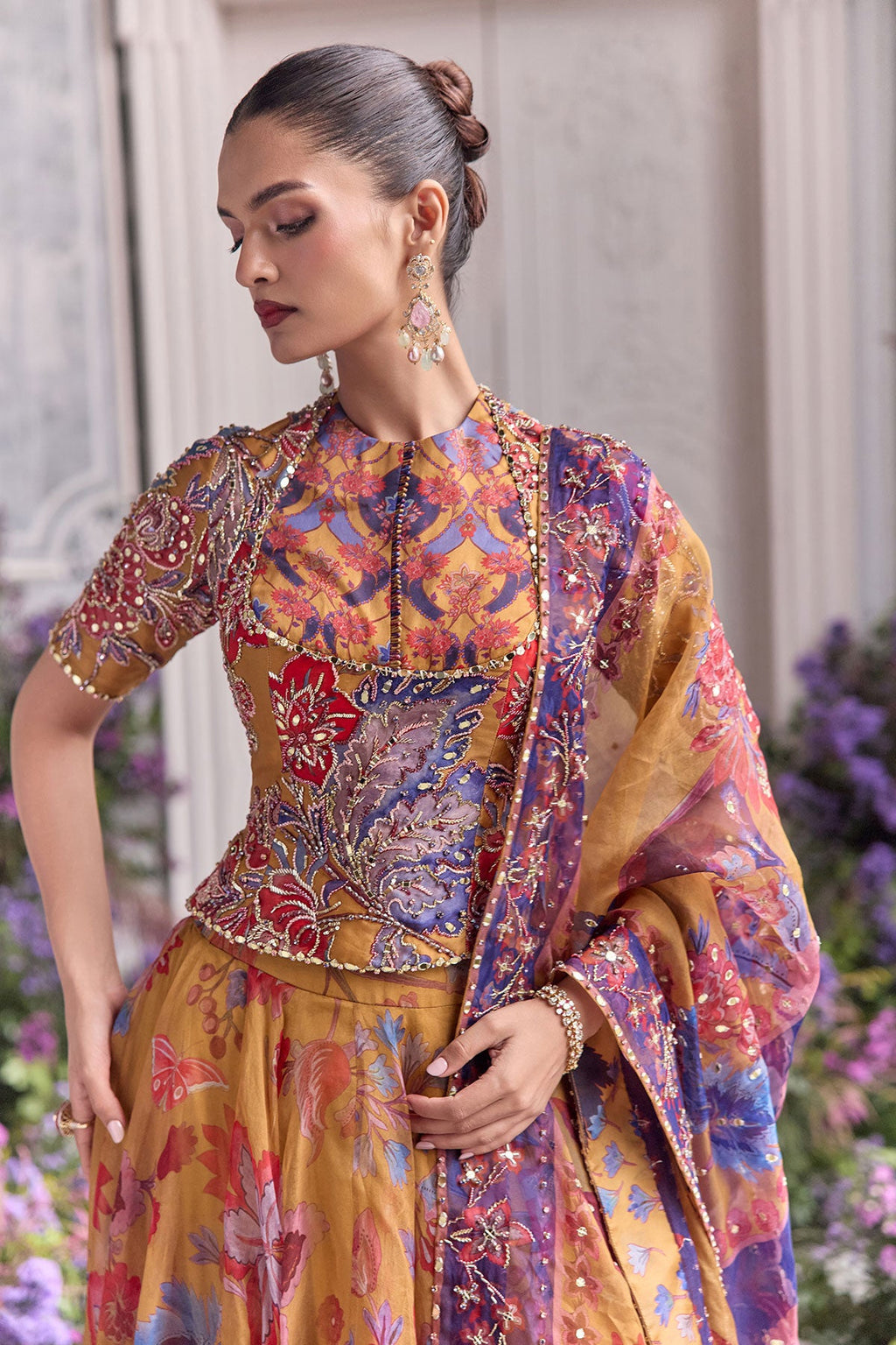 Liba Heavy Hand Embroidered Floral Lehenga