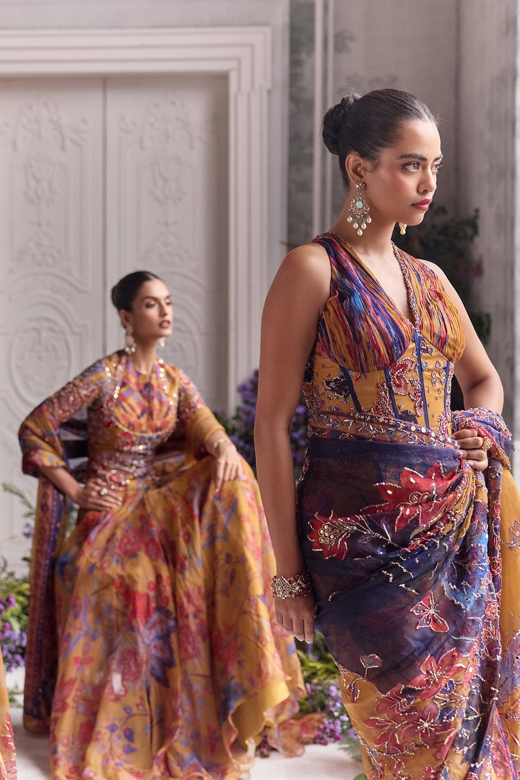 Liba Heavy Hand Embroidered Floral Lehenga