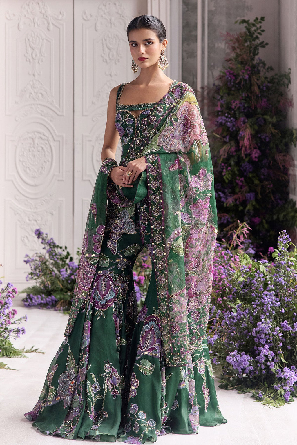 Nihal Embroidered Sharara Set With Short Kurta