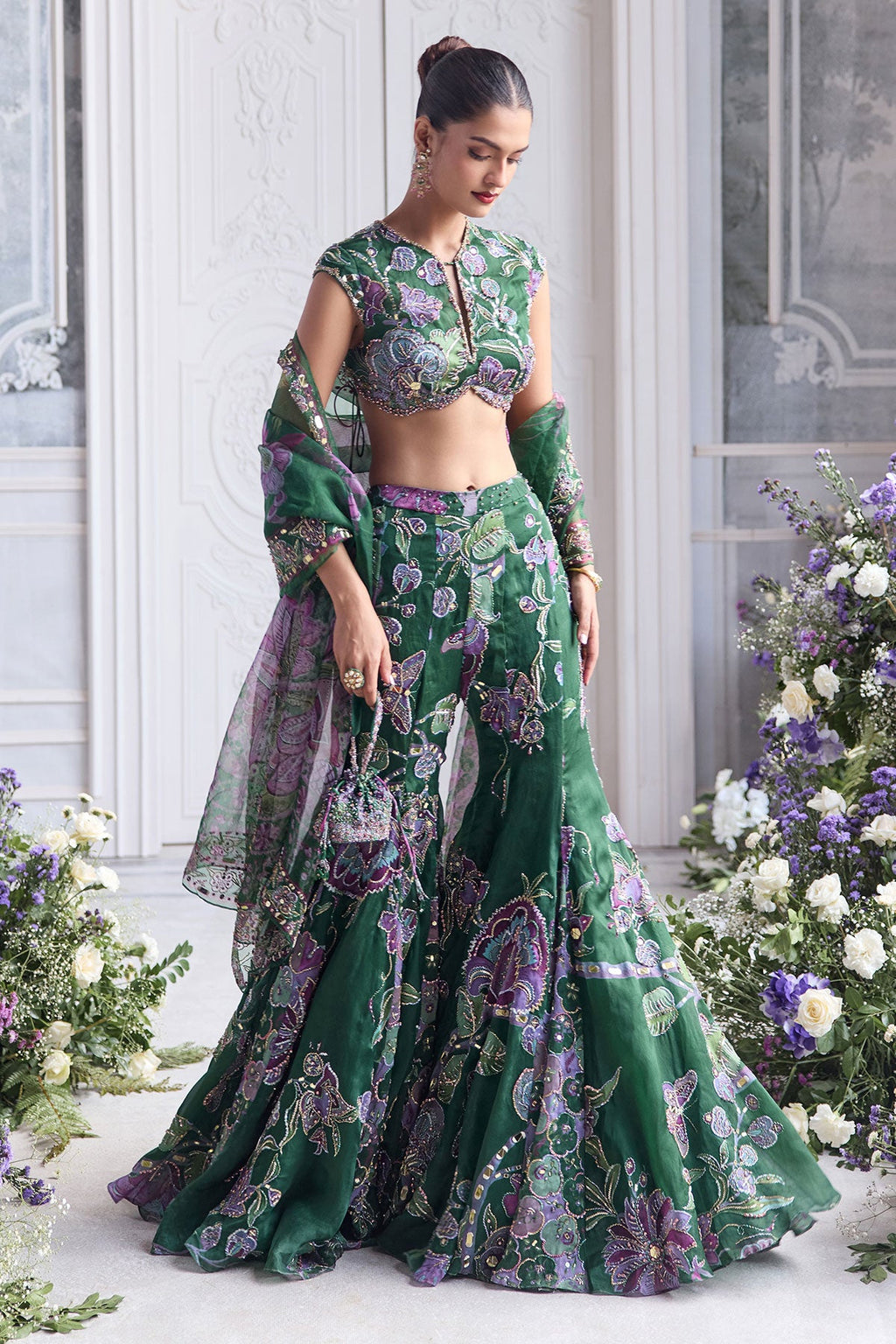 Nora Heavy Hand Embroidered Sharara Set