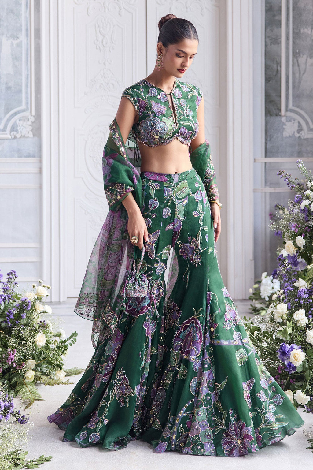 Nora Heavy Hand Embroidered Sharara Set