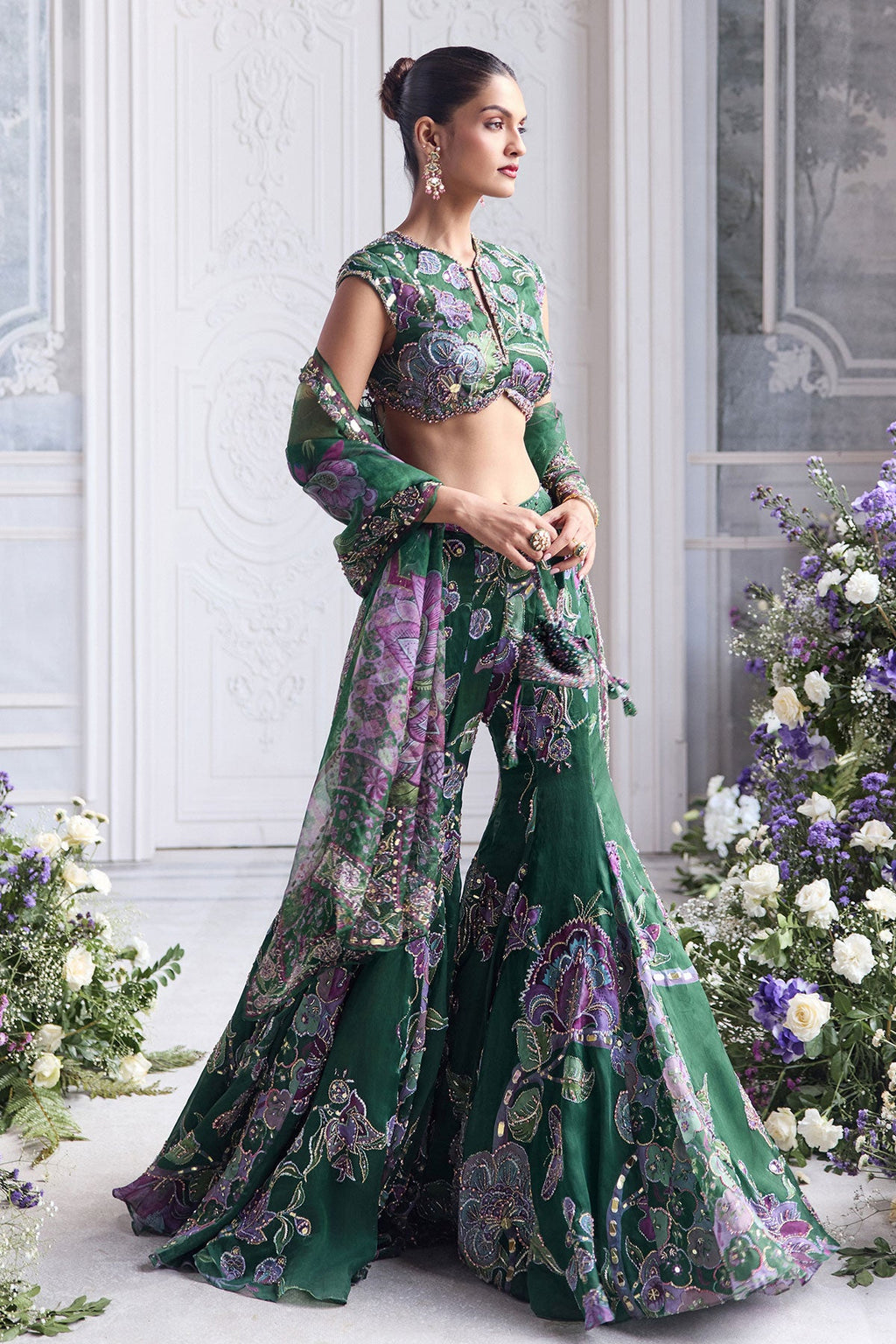 Nora Heavy Hand Embroidered Sharara Set