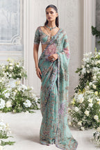 Uzma Pre-Draped Saree With Hand Embroidered Blouse