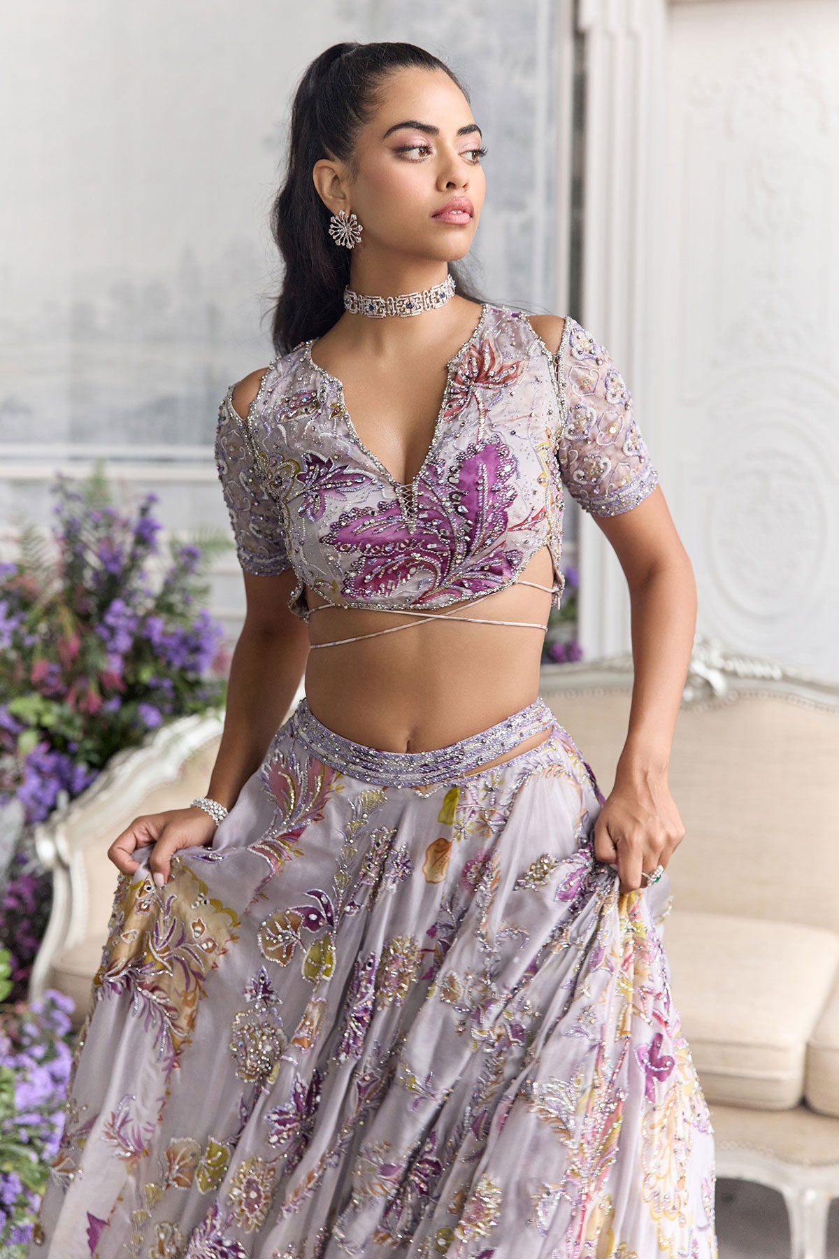 Zaira Heavy Hand Embroidered Lehenga Set